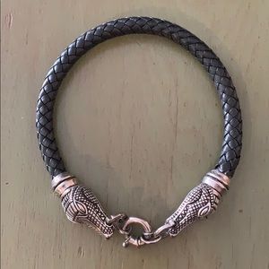 Cabot Vintage Leather Alligator Choker Necklace
